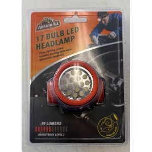 Armor All 17 Bulb LED Headlamp Three Lighting Modes 59 Lumens Adjustable NIB
